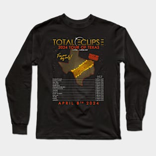 Total Solar Eclipse 2024 Tour Of Texas Long Sleeve T-Shirt